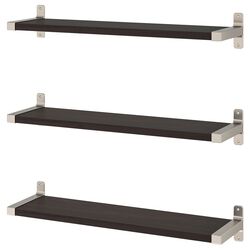 Combinatie de rafturi suspendate Ikea Bergshult/Granhult 80x20 (Negru-maro/Nichelat)
