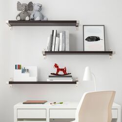 Combinatie de rafturi suspendate Ikea Bergshult/Granhult 80x20 (Negru-maro/Nichelat) Thumb