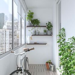 Combinatie de rafturi suspendate Ikea Bergshult/Granhult 80x20 (Negru-maro/Nichelat) Thumb