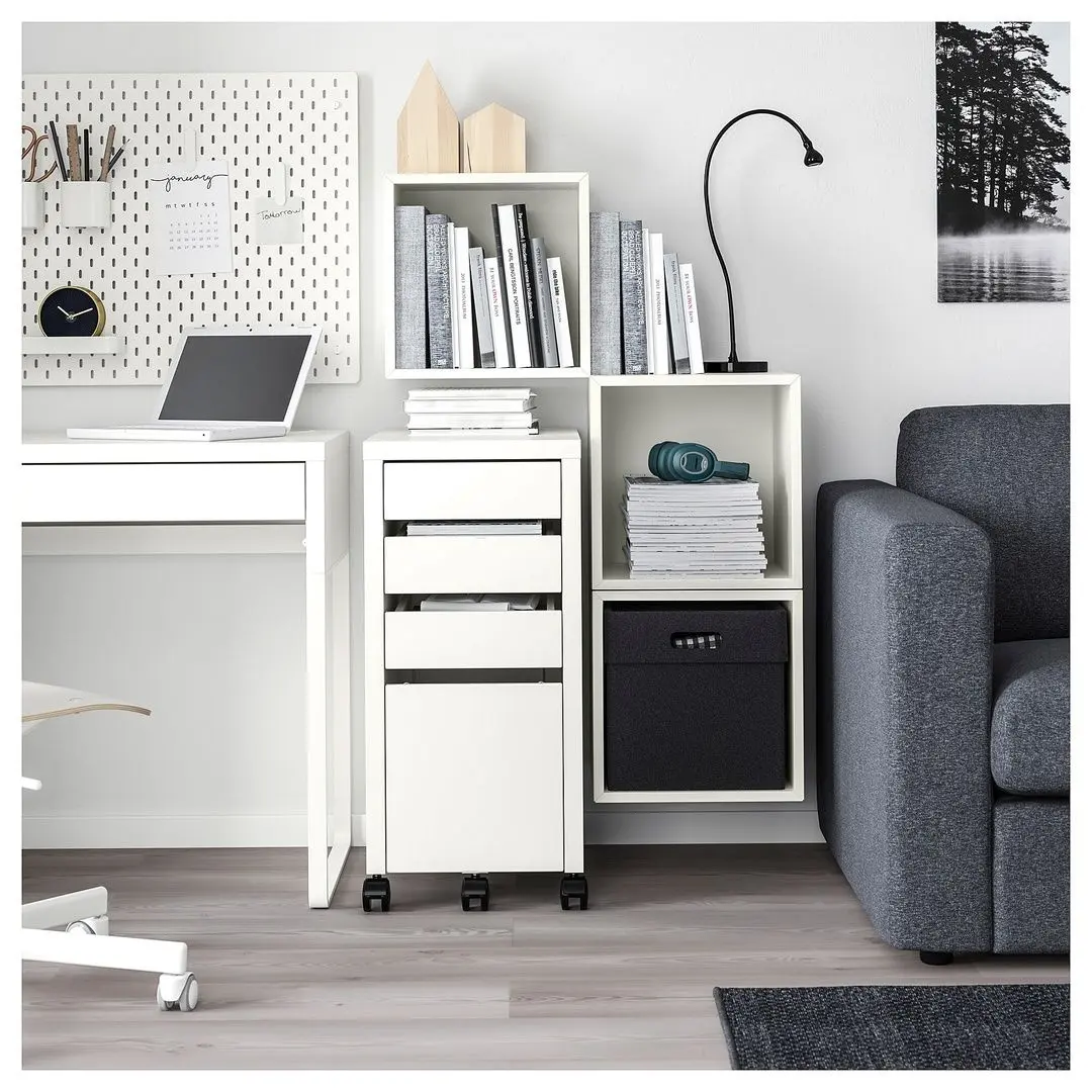 Combinatie de rafturi suspendate Ikea Eket 105x35x120 (Alb)