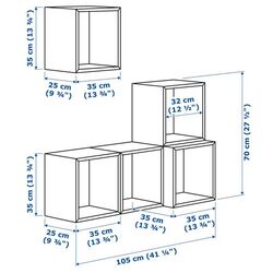Combinatie rafturi suspendate Ikea Eket 105x35x120 (Gri-inchis) Thumb