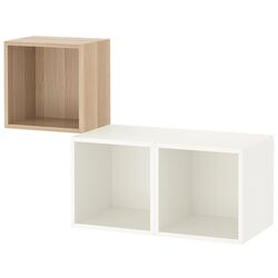 Combinatie rafturi suspendate Ikea Eket 105x35x70 (Aspect Stejar Antichizat/Alb)