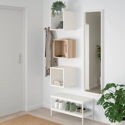 Combinatie rafturi suspendate Ikea Eket 105x35x70 (Aspect Stejar Antichizat/Alb) Thumb