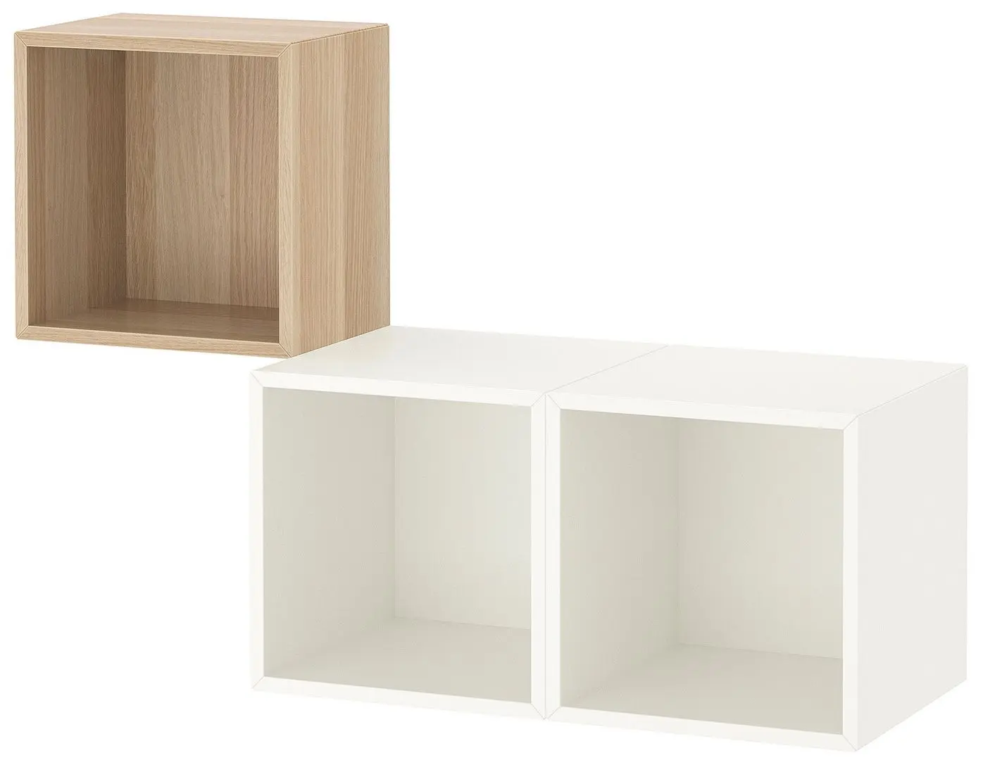 Combinatie rafturi suspendate Ikea Eket 105x35x70 (Aspect Stejar Antichizat/Alb)