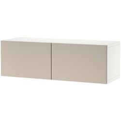 Dulap suspendat Ikea Besta 120x42x38 (Alb/Lappviken Gri Deschis-Bej)