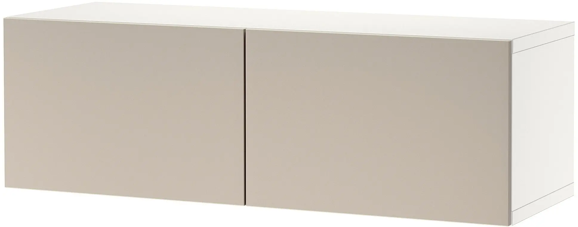 Dulap suspendat Ikea Besta 120x42x38 (Alb/Lappviken Gri Deschis-Bej)