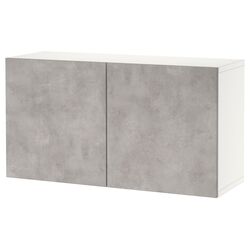 Dulap suspendat Ikea Besta 120x42x64 (Alb Kallviken/Gri Aspect Beton)