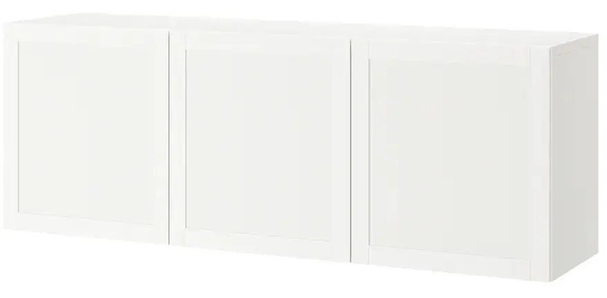 Dulap suspendat Ikea Besta 180x42x64 (Alb/Hanviken Alb)