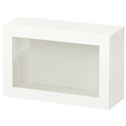 Dulap suspendat Ikea Besta 60x22x38 (Alb/Sindvik Sticlă Alb)