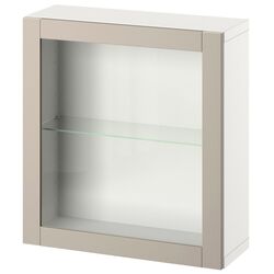 Dulap suspendat Ikea Besta 60x22x64 (Alb/Sindvik Gri Deschis/Bej)