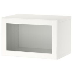 Dulap suspendat Ikea Besta 60x42x38 (Alb/Ostvik Sticlă Albă/Transparentă)