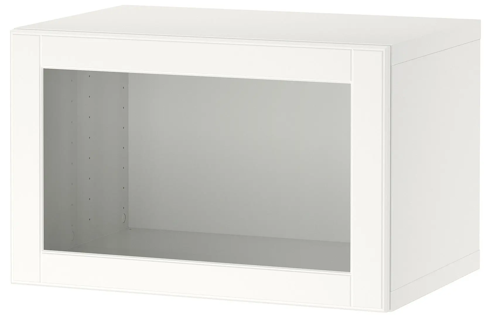 Dulap suspendat Ikea Besta 60x42x38 (Alb/Ostvik Sticlă Albă/Transparentă)