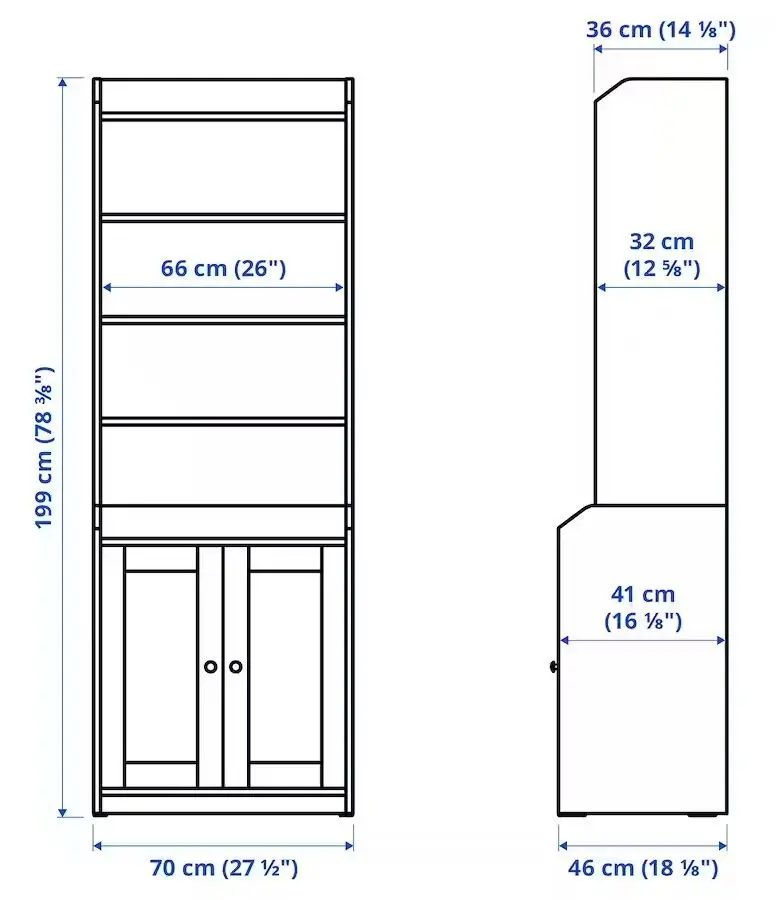 Etajera Ikea Hauga 70x46x199 (Gri)
