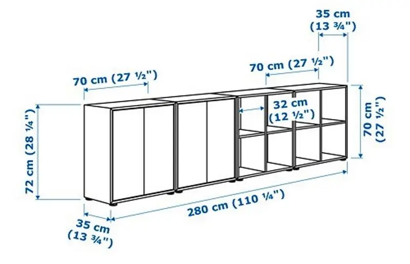 Etajera Ikea Eket 280x35x72 (Gri Inchis)