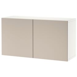 Dulap suspendat Ikea Besta 120x42x38 (Alb Lappviken/Gri Deschis/Bej)