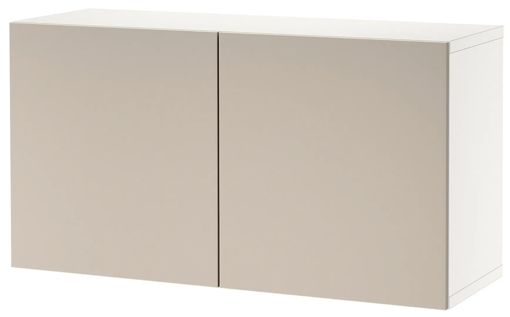 Dulap suspendat Ikea Besta 120x42x38 (Alb Lappviken/Gri Deschis/Bej)