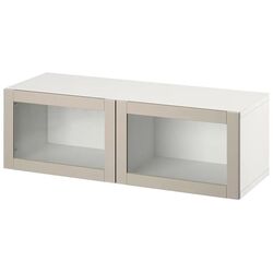 Dulap suspendat Ikea Besta 120x42x38 (Alb/Sindvik Gri Deschis-Bej)