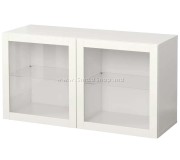 Dulap suspendat Ikea Besta 120x42x64 (Alb/Sindvik Sticla Transparenta)