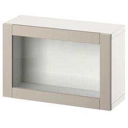 Dulap suspendat Ikea Besta/Sindvik 60x22x38 (Alb/Gri deschis-bej)
