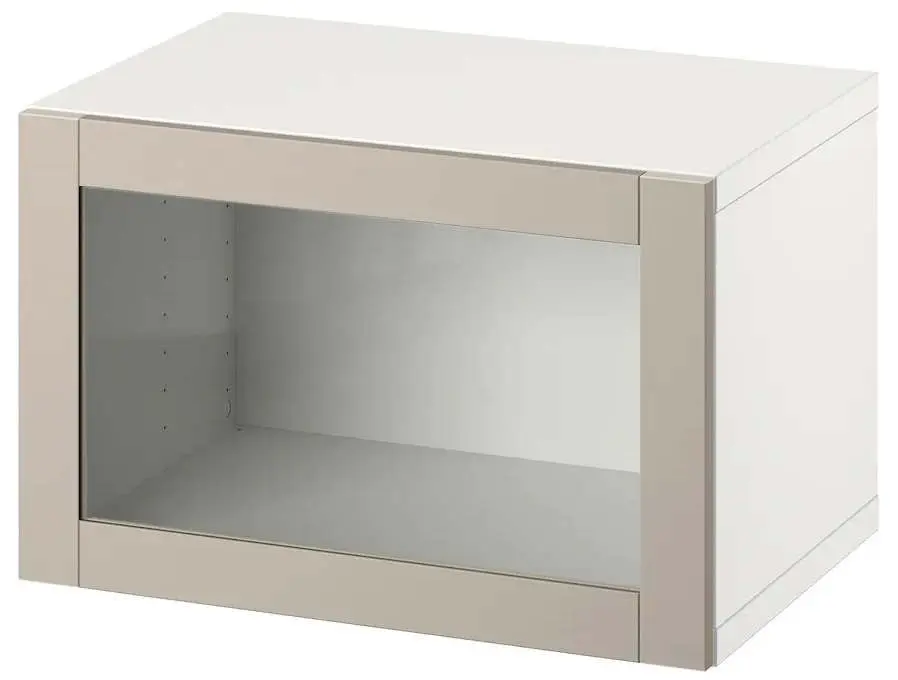 Dulap suspendat Ikea Besta 60x42x38 (Alb/Sindvik Gri Deschis-Bej)