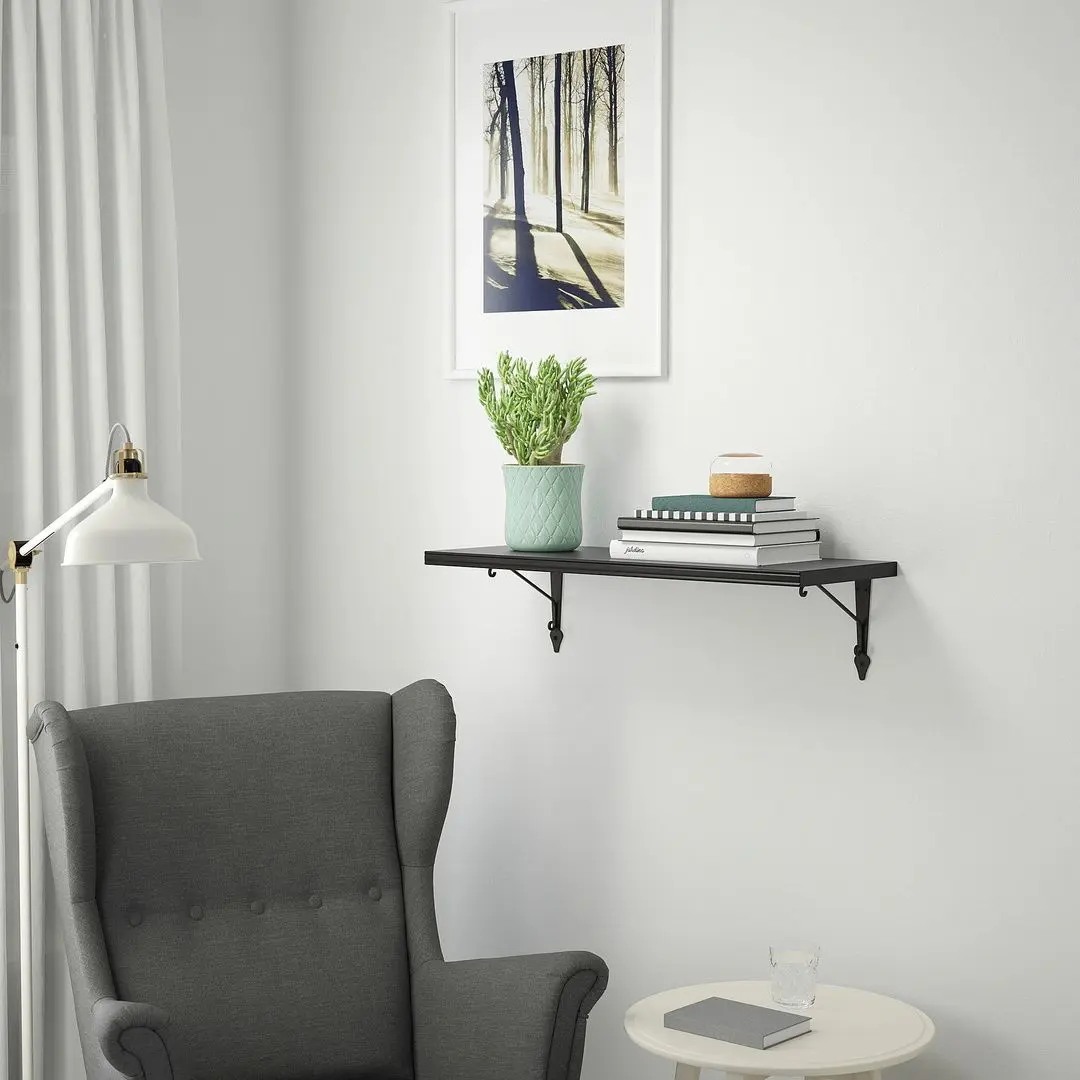 Polita Ikea Bergshult/Krokshult 80x30 (Negru-maro/Antracit)