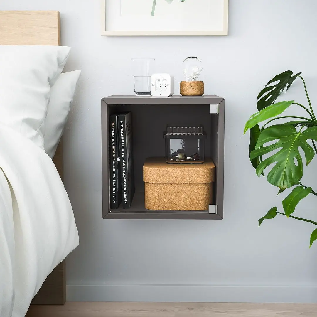 Raft Ikea Eket cu usa de sticla 35x35x35 (Gri-inchis)