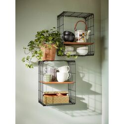 Polita suspendata Ikea Gullhult 30x40 (Negru/Pin Antichizat) Thumb