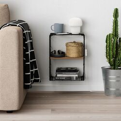 Polita suspendata Ikea Gullhult 30x40 (Negru/Pin Antichizat) Thumb