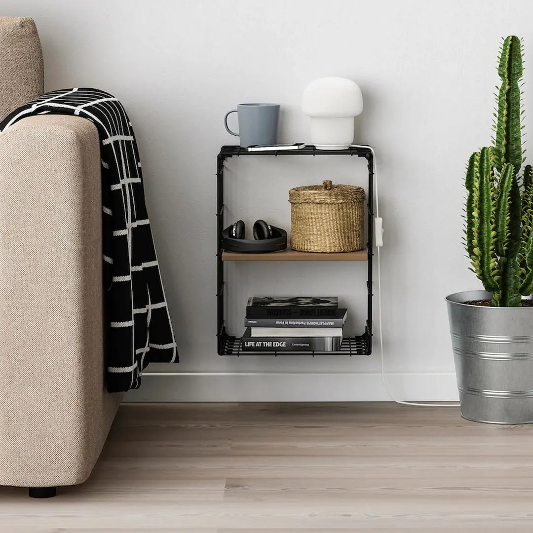 Polita suspendata Ikea Gullhult 30x40 (Negru/Pin Antichizat)