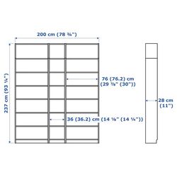 Etajera Ikea Billy 200x28x237 (Alb) Thumb
