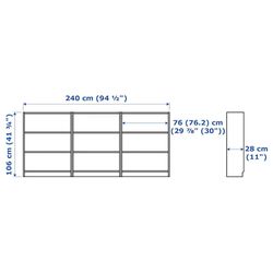 Etajera Ikea Billy 240x28x106 (Alb) Thumb