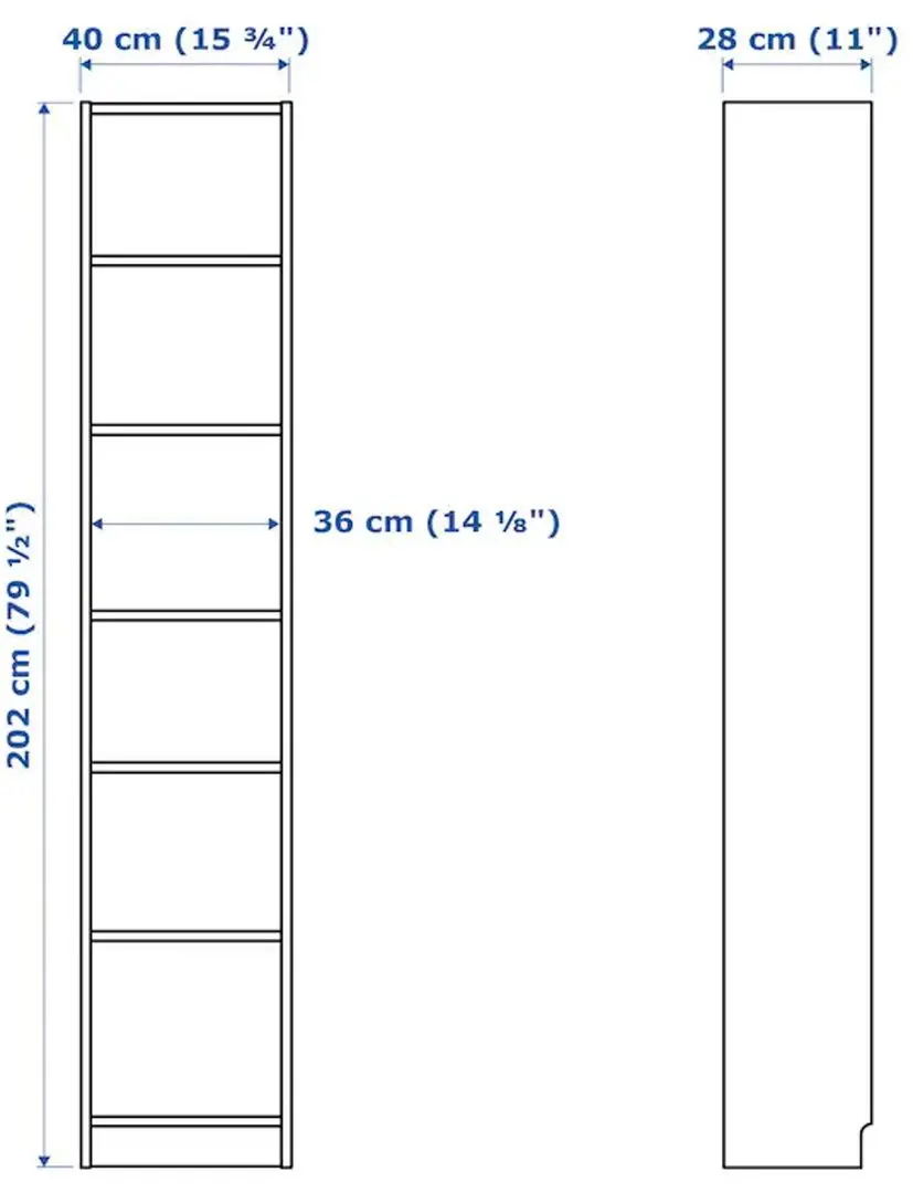 Etajera Ikea Billy 40x28x202 (Alb)