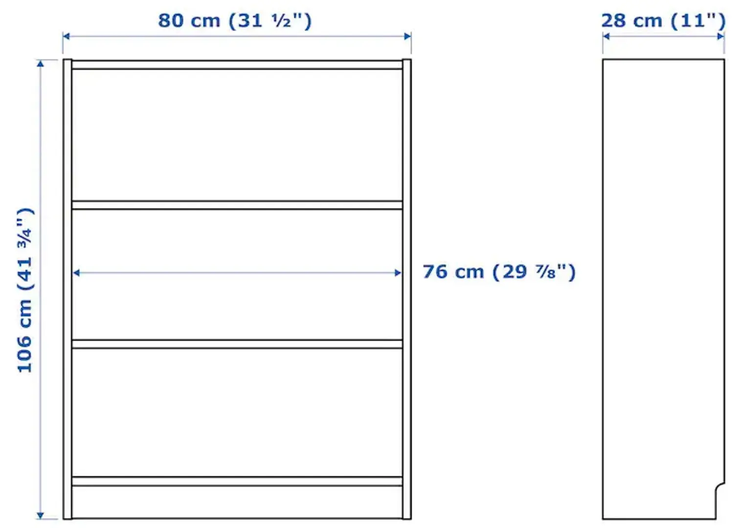 Etajera Ikea Billy 80x28x106 (Alb)