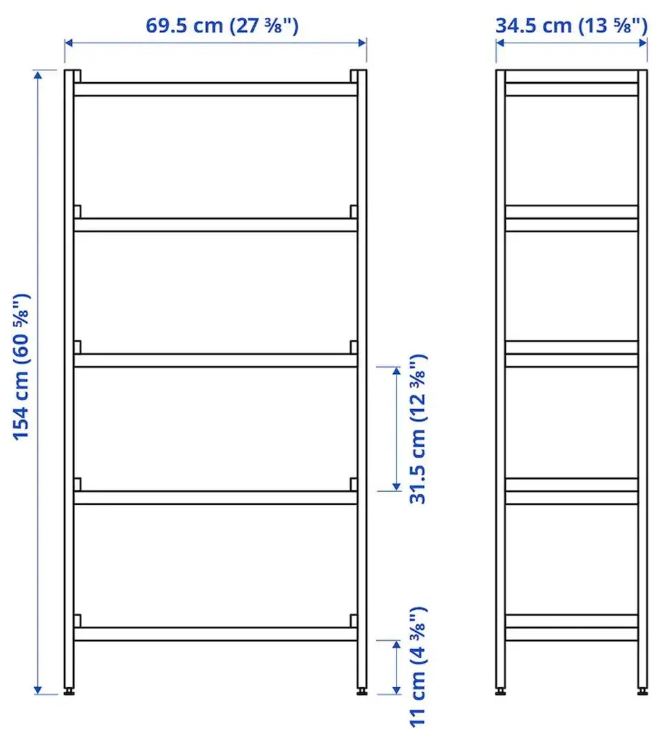 Etajera Ikea Ekenbben 70x34x154 (Plop/Alb)