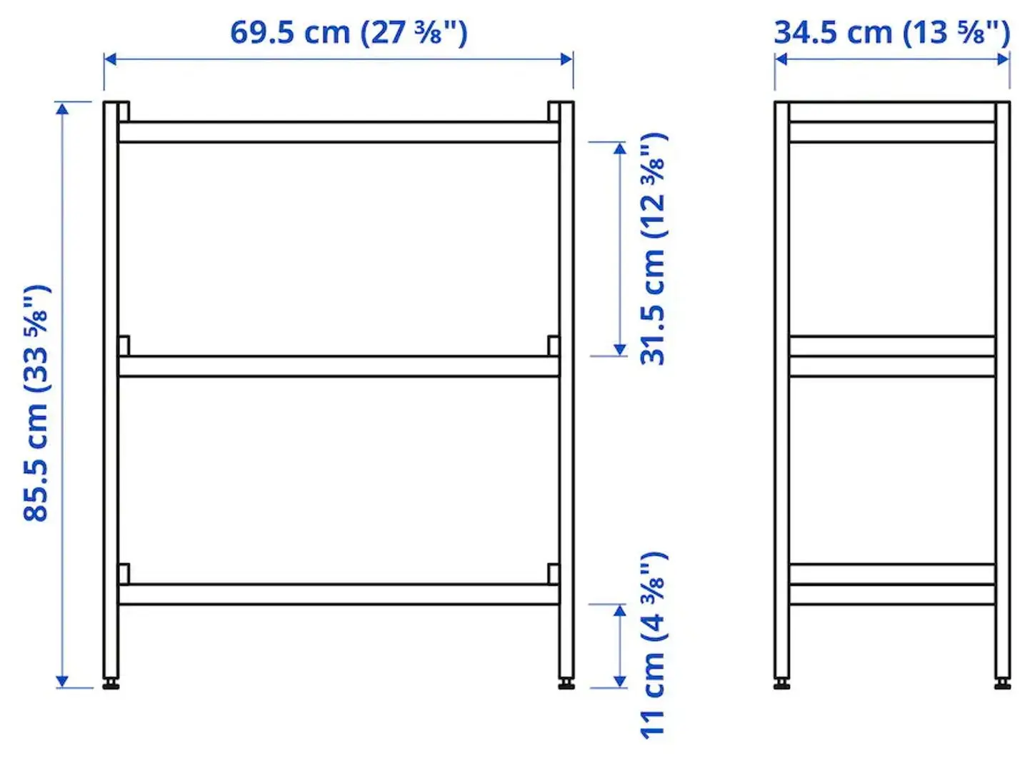 Etajera Ikea Ekenbben 70x34x86 (Plop/Alb)