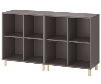 Стеллаж Ikea Eket с ножками/дерево 140x35x80 (Темно-серый)