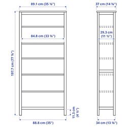 Etajera Ikea Hemnes 90x197 (Negru-maro/Maro Deschis) Thumb