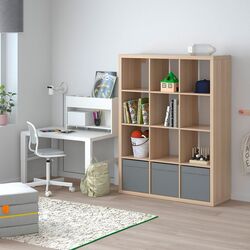 Etajera Ikea Kallax 112x147 (Aspect Stejar Antichizat) Thumb