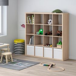 Etajera Ikea Kallax 147x147 (Aspect Stejar Antichizat) Thumb