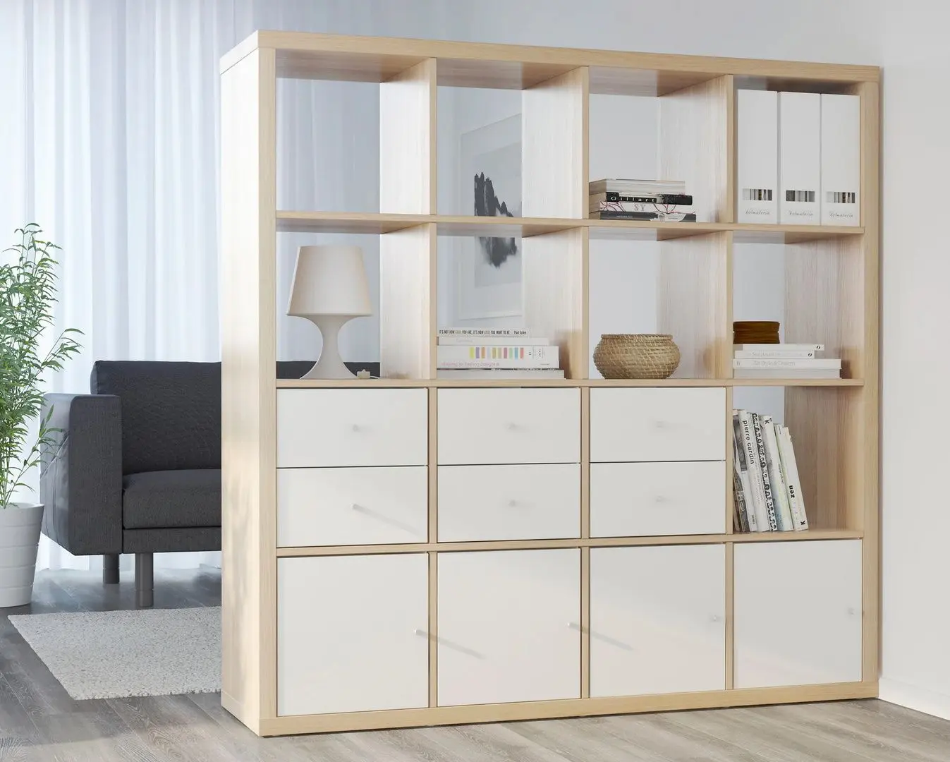 Etajera Ikea Kallax 147x147 (Aspect Stejar Antichizat)