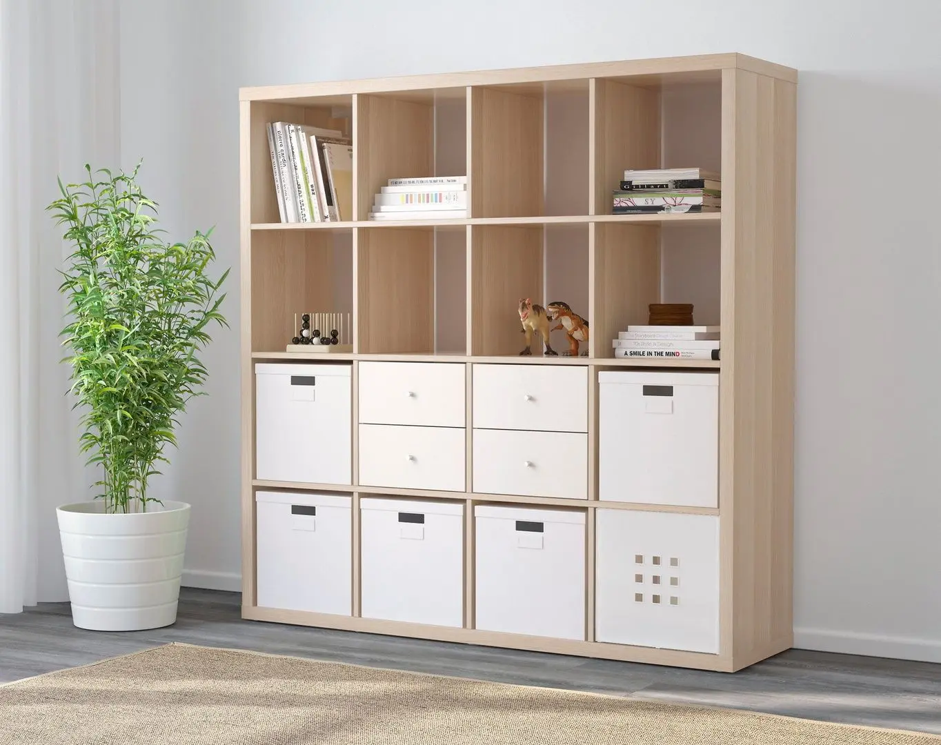 Etajera Ikea Kallax 147x147 (Aspect Stejar Antichizat)