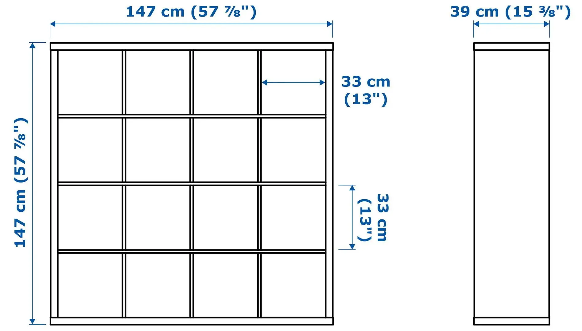 Etajera Ikea Kallax 147x147 (Aspect Stejar Antichizat)