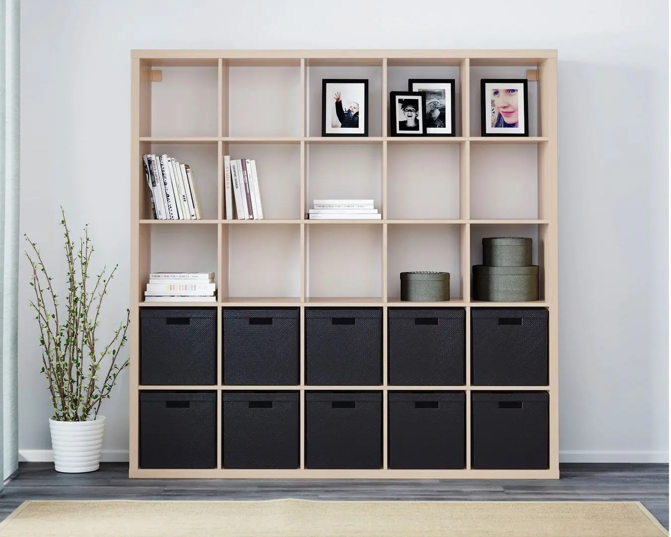 Etajera Ikea Kallax 182x182 (Aspect Stejar Antichizat)