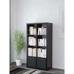 Etajera Ikea Kallax 2 organizatoare 77x147 (Negru-maro) Thumb