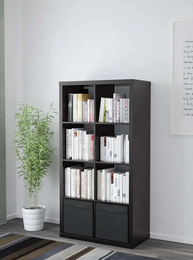 Etajera Ikea Kallax 2 organizatoare 77x147 (Negru-maro)