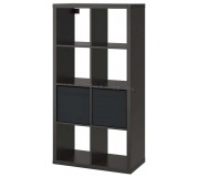 Стеллаж Ikea Kallax 2 органайзера 77x147 (Черно-коричневый)