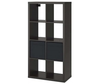 Стеллаж Ikea Kallax 2 органайзера 77x147 (Черно-коричневый)