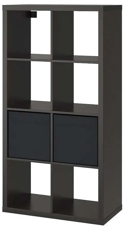 Etajera Ikea Kallax 2 organizatoare 77x147 (Negru-maro)