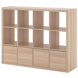 Etajera Ikea Kallax 4 organizatoare 147x112 (Aspect Stejar Antichizat)
