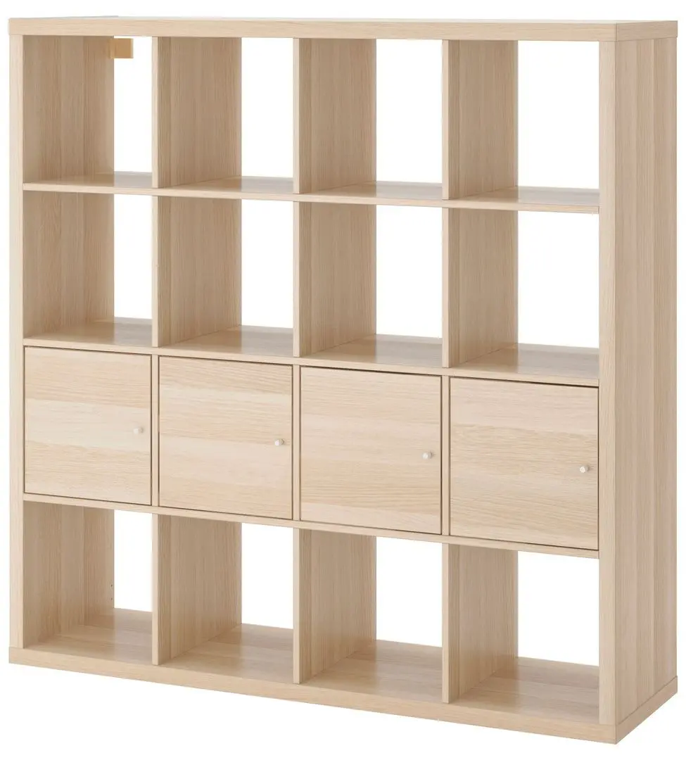 Etajera Ikea Kallax 4 organizatoare 147x147 (Aspect Stejar Antichizat)